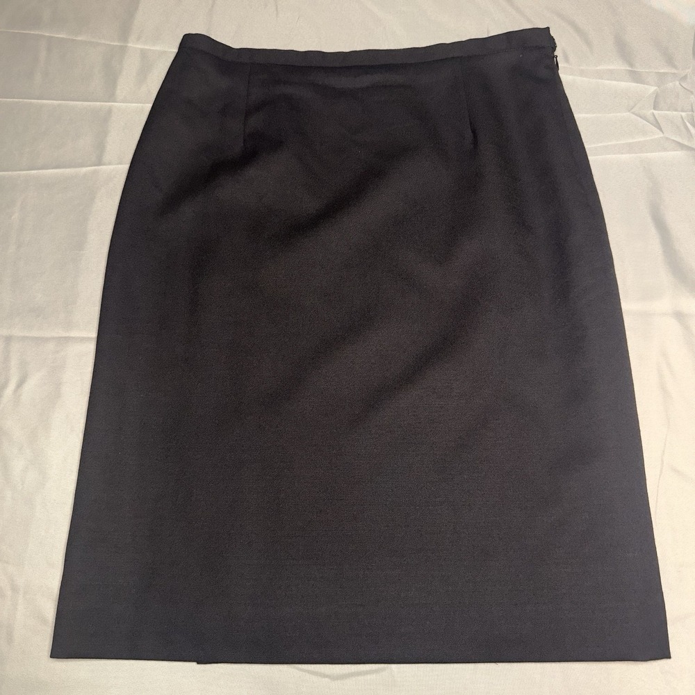 Vintage Pendleton Petite Size 12 Black Straight Short Skirt 100% Virgin Wool